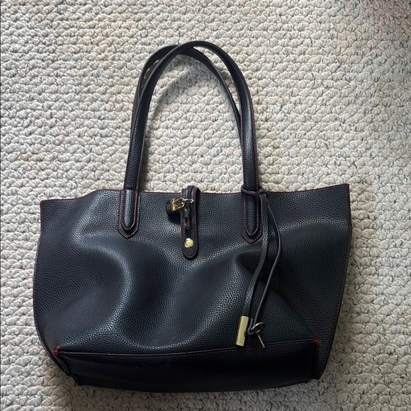 Tutilo Black Leather Tote Bag - Picture 1 of 9